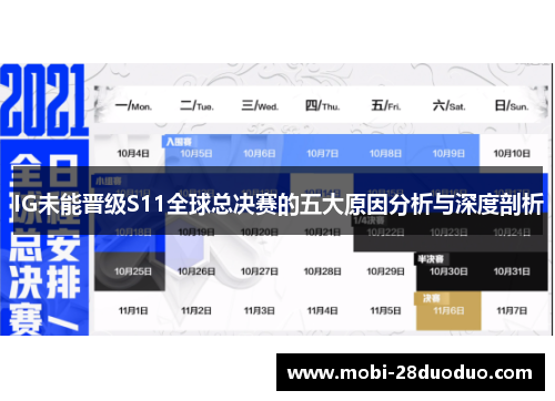 IG未能晋级S11全球总决赛的五大原因分析与深度剖析